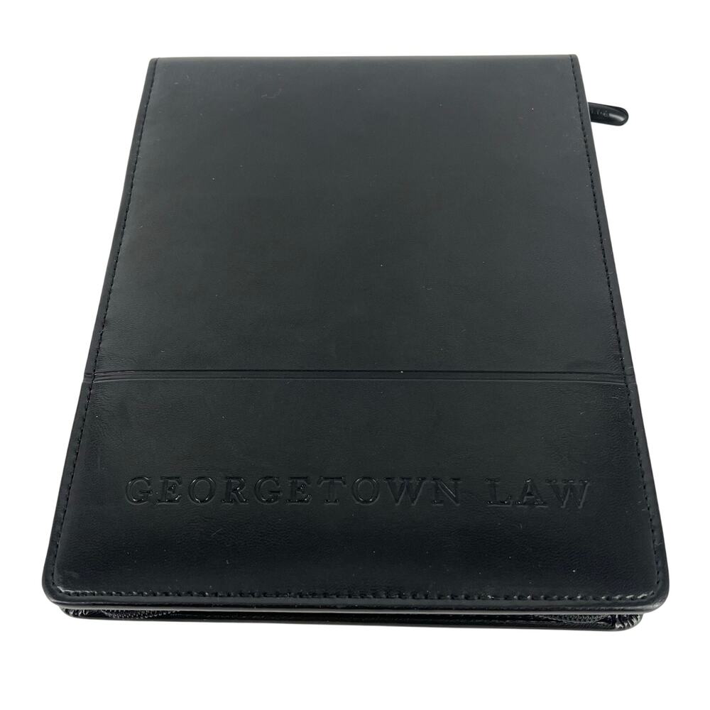 Georgetown Law Padfolio Black Zip Around Notepad Vintage